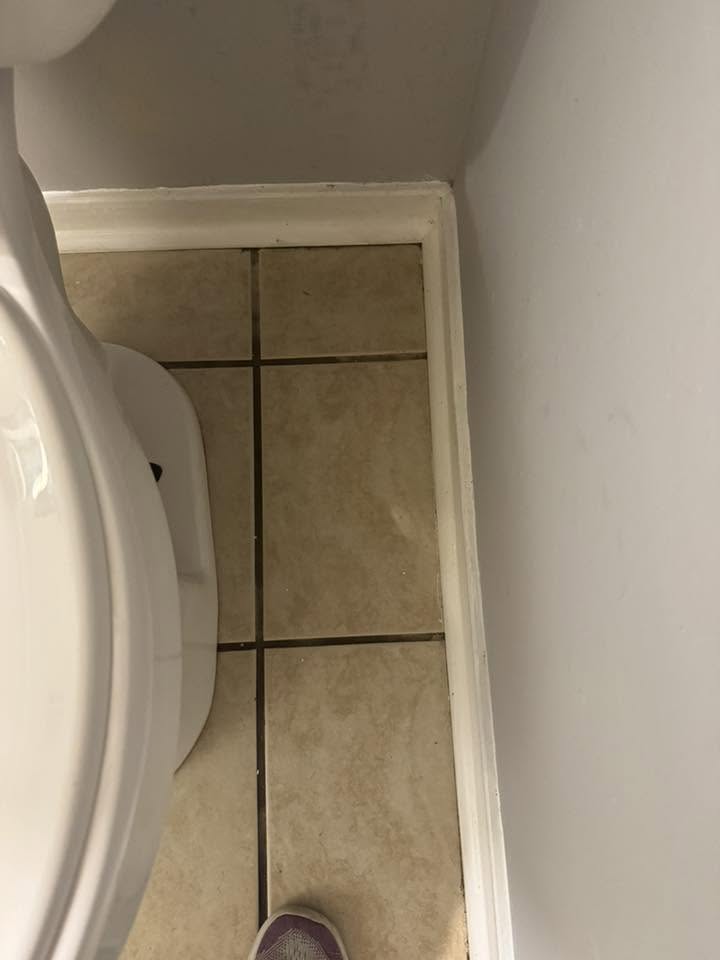 Bathroom tile floor after Tidy Sparkles cleaning